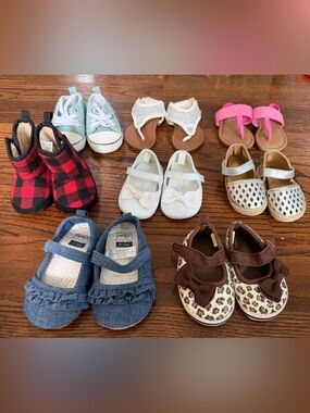 Lot of Baby Girl Shoes Size 0-1